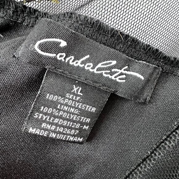 Candalite Floral Mesh Dress Black XL Women Roses Y2K Witchy Whimsygoth Fairy NWT - Picture 5 of 6